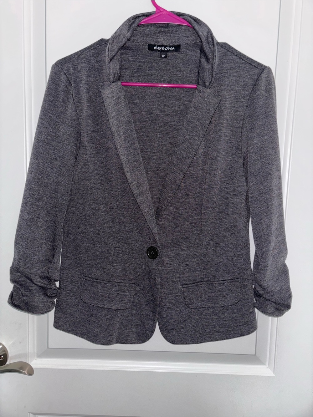 Alex & Olivia Women's Gray Single-Button Blazer